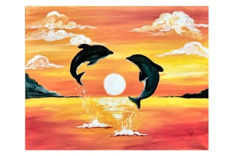 Paint Nite: Dolphins in Love at Sunset